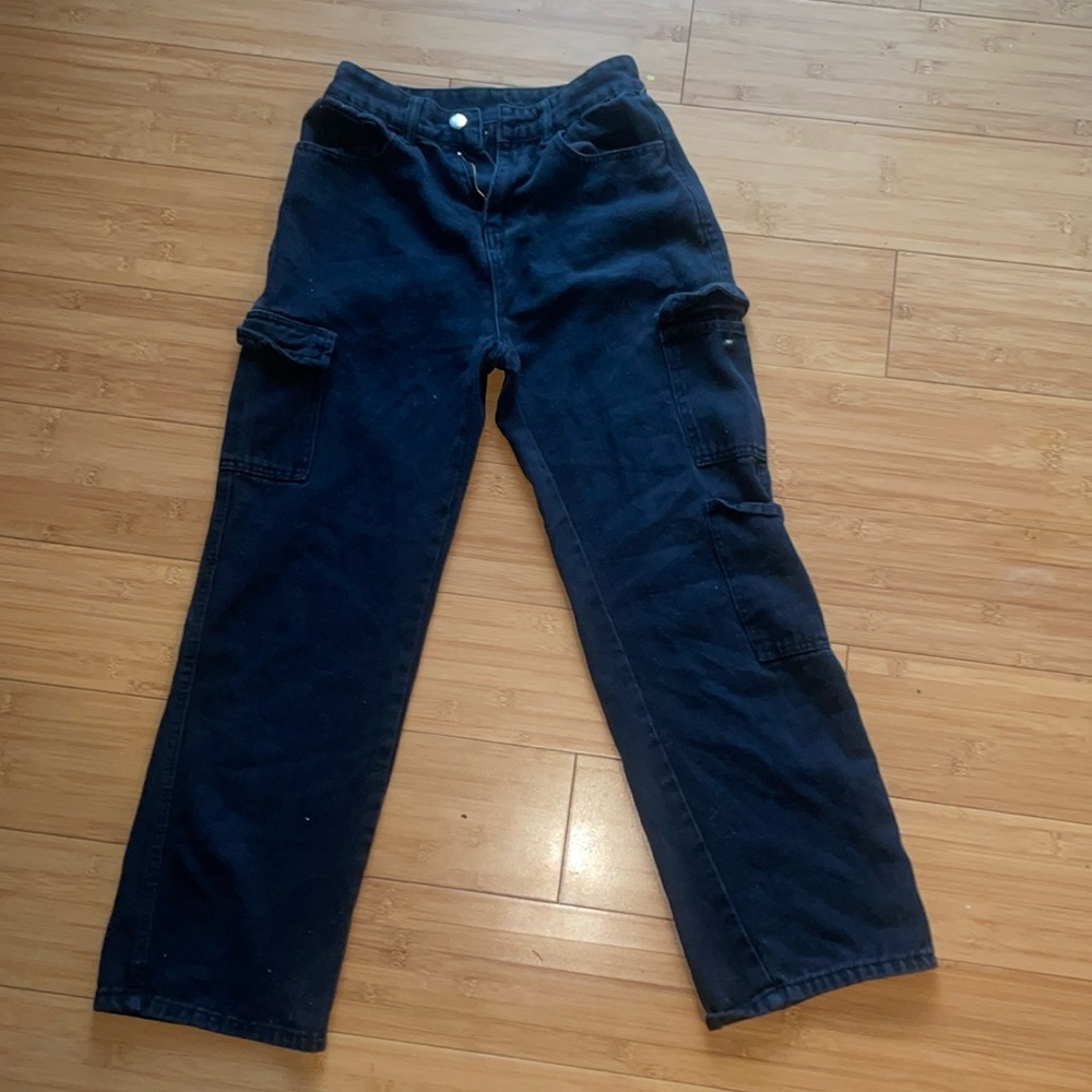 Black Cargo Jeans